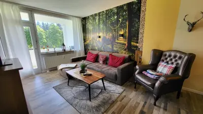 Ein Sitzbereich in der Unterkunft Ferienwohnung Auenglück Hahnenklee Harz