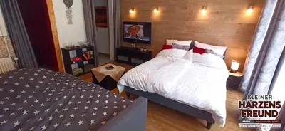 Ein Bett oder Betten in einem Zimmer der Unterkunft Arode Kleiner Harzensfreund
