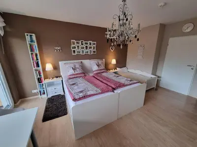 Ein Bett oder Betten in einem Zimmer der Unterkunft Ferienwohnung Traumhaft