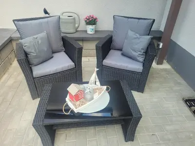 Ein Sitzbereich in der Unterkunft Ferienhaus kleine Remise
