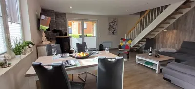 Ein Sitzbereich in der Unterkunft Premiumferienhaus Prana
