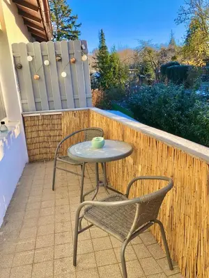 Ein Balkon oder eine Terrasse in der Unterkunft Ferienwohnungen Am Klusteich