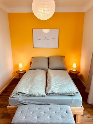 Ein Bett oder Betten in einem Zimmer der Unterkunft Ferienwohnung Kaiserglück