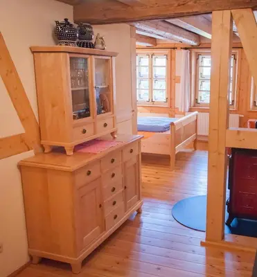 Ein Bett oder Betten in einem Zimmer der Unterkunft Das Ferienhaus Wernigerode - direkt 