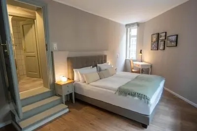 Ein Bett oder Betten in einem Zimmer der Unterkunft Lange Gasse 4 - Hochparterre
