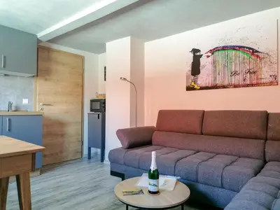 Ein Sitzbereich in der Unterkunft Ferienwohnung Dreams