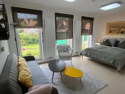 Ein Bett oder Betten in einem Zimmer der Unterkunft Ferienwohnung Schmidt