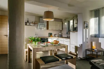 Küche/Küchenzeile in der Unterkunft Monopol Apartments