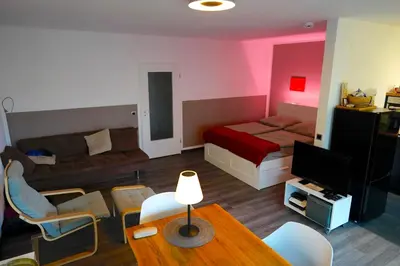 Ein Bett oder Betten in einem Zimmer der Unterkunft Liebevolles Appartement-Erholung pur in Bad Sachsa