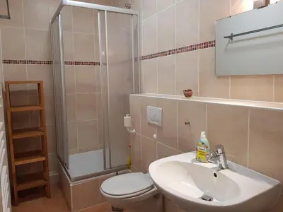 Ein Badezimmer in der Unterkunft Haus Bergeshöh