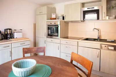 Küche/Küchenzeile in der Unterkunft Ferienwohnung Altstadtnest Wernigerode