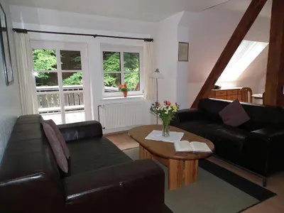 Ein Sitzbereich in der Unterkunft Ferienwohnung Nexö, 65 qm, 2 Schlafzimmer N8