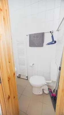 Ein Badezimmer in der Unterkunft Ferienwohnung Forsthaus am Brocken, 40 qm, 1 Schlafzimmer F4