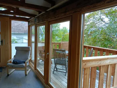 Ein Balkon oder eine Terrasse in der Unterkunft Ferienhaus am Bückeberg