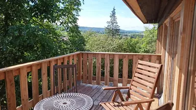 Ein Balkon oder eine Terrasse in der Unterkunft Ferienhaus am Bückeberg