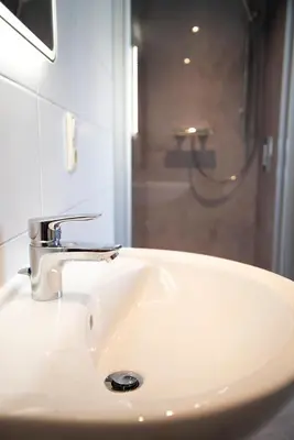 Ein Badezimmer in der Unterkunft Ferienwohnung Up'n Spitzböhn