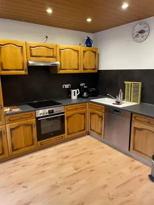 Küche/Küchenzeile in der Unterkunft Jeanny´s Ferienwohnung
