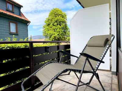 Ein Balkon oder eine Terrasse in der Unterkunft STANMA Luchspartment ruhig und zentral mit großem Balkon und Parkplatz