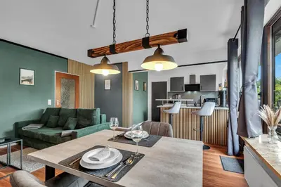 Küche/Küchenzeile in der Unterkunft STANMA Luchspartment ruhig und zentral mit großem Balkon und Parkplatz