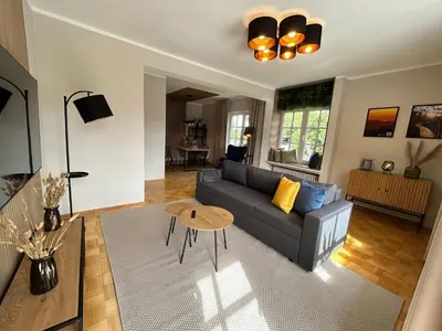 Ein Sitzbereich in der Unterkunft Harzburgliving Wohnung Goethe`s Ausblick