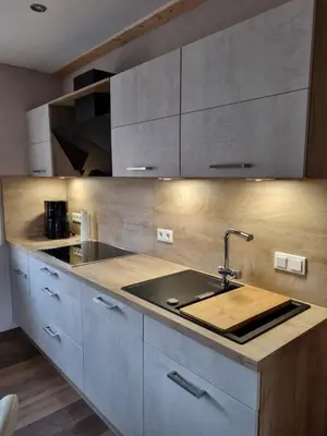 Küche/Küchenzeile in der Unterkunft Ferienhaus zum Holzmichel