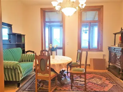 Ein Sitzbereich in der Unterkunft Superior Komfort Suite 90m2 bis 5 Personen im Jugendstil - Gründerzeit Villa im Harz