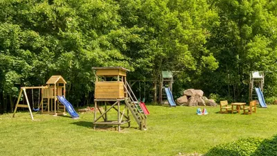 Ein Kinderspielbereich in der Unterkunft Ferienwohnung Ferienhäuser am Brocken, 80 qm, 3 Schlafzimmer