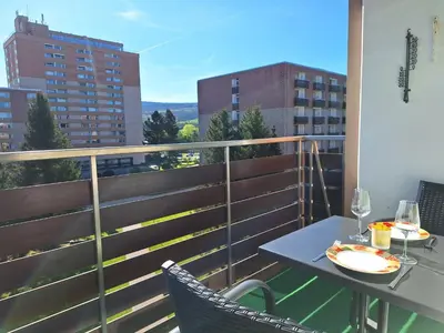 Ein Balkon oder eine Terrasse in der Unterkunft Luxus-Wohnung am Nationalpark Harz für Aktivurlaub