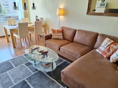 Ein Sitzbereich in der Unterkunft Luxus-Wohnung am Nationalpark Harz für Aktivurlaub