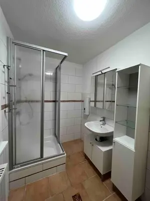 Ein Badezimmer in der Unterkunft Platell Ferienhäuser Harz Wieda