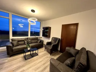 Ein Sitzbereich in der Unterkunft Penthouse Brockenblick 381