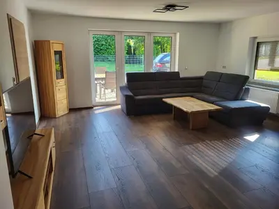 Ein Sitzbereich in der Unterkunft Ferienwohnung Kröger II