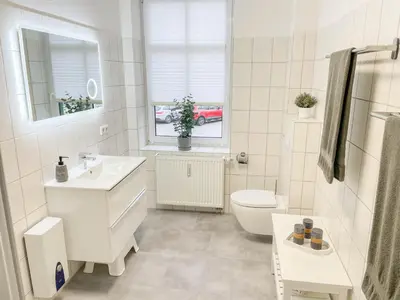 Ein Badezimmer in der Unterkunft Alte Försterei 2.0