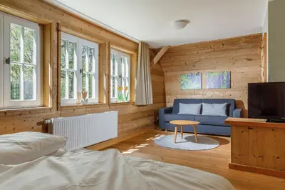 Ein Bett oder Betten in einem Zimmer der Unterkunft Harzer Wiesenbaude