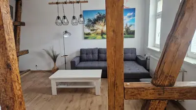 Ein Sitzbereich in der Unterkunft Gemütliche Ferienwohnung in Elbingerode/Harz