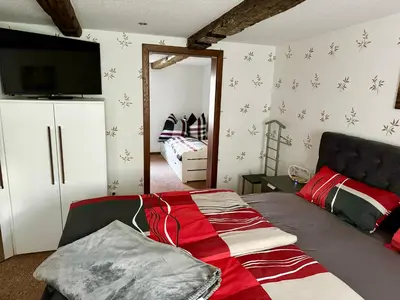 Ein Bett oder Betten in einem Zimmer der Unterkunft Ferienhaus an der “Ilse”