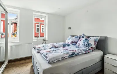 Ein Bett oder Betten in einem Zimmer der Unterkunft Gorgeous Apartment In St Andreasberg