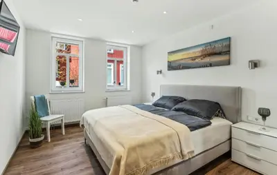Ein Bett oder Betten in einem Zimmer der Unterkunft Gorgeous Apartment In St Andreasberg