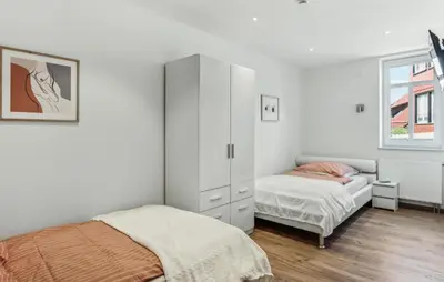 Ein Bett oder Betten in einem Zimmer der Unterkunft Gorgeous Apartment In St Andreasberg