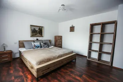 Ein Bett oder Betten in einem Zimmer der Unterkunft Das Hexenlandhaus Tom, Oberharz, mit Sauna