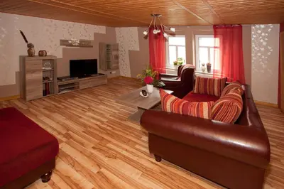 Ein Sitzbereich in der Unterkunft Ferienwohnung Uwe's Sporthütte