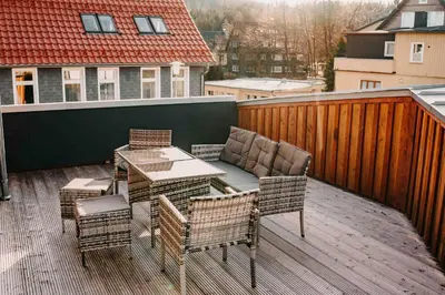 Ein Balkon oder eine Terrasse in der Unterkunft Sonneneck 1