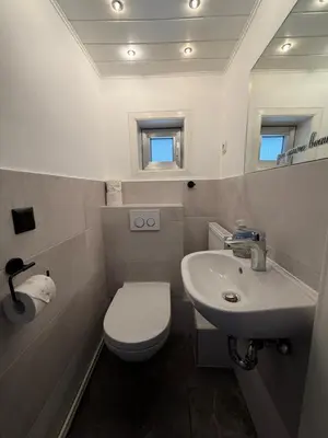 Ein Badezimmer in der Unterkunft Fachwerkhaus von 1894, Hahnenklee-Bockswiese Getaway max 14 Personen