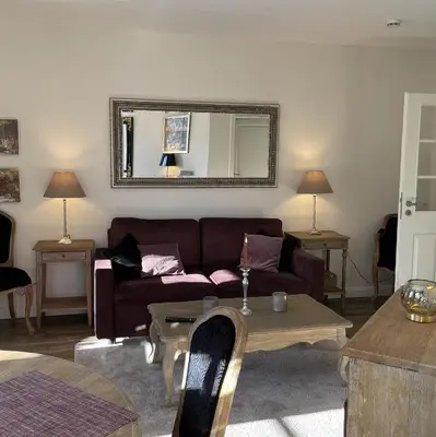 Ein Sitzbereich in der Unterkunft Luxus Ferienwohnung Bergblick