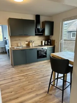 Küche/Küchenzeile in der Unterkunft Ferienwohnung Rathauswiese