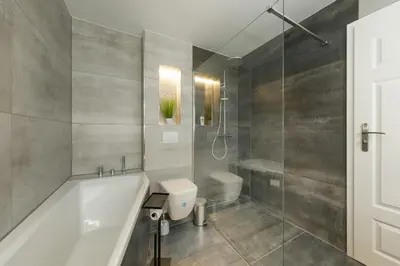 Ein Badezimmer in der Unterkunft Ferienhaus am Wald