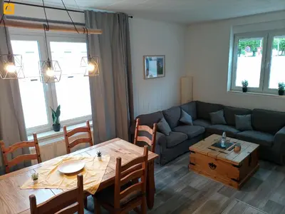 Ein Sitzbereich in der Unterkunft Ferienwohnung Quedlinburg