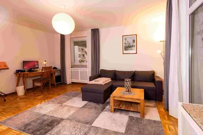 Ein Sitzbereich in der Unterkunft Ferienwohnung zum Harzburger Stern