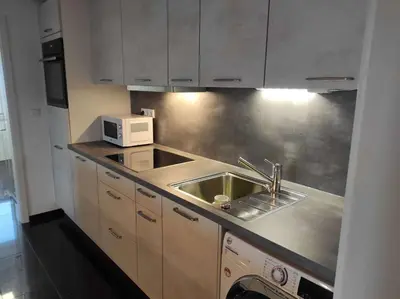 Küche/Küchenzeile in der Unterkunft Ferienwohnung Schätzchen am Wald