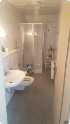 Ein Badezimmer in der Unterkunft Haus Bergwiese